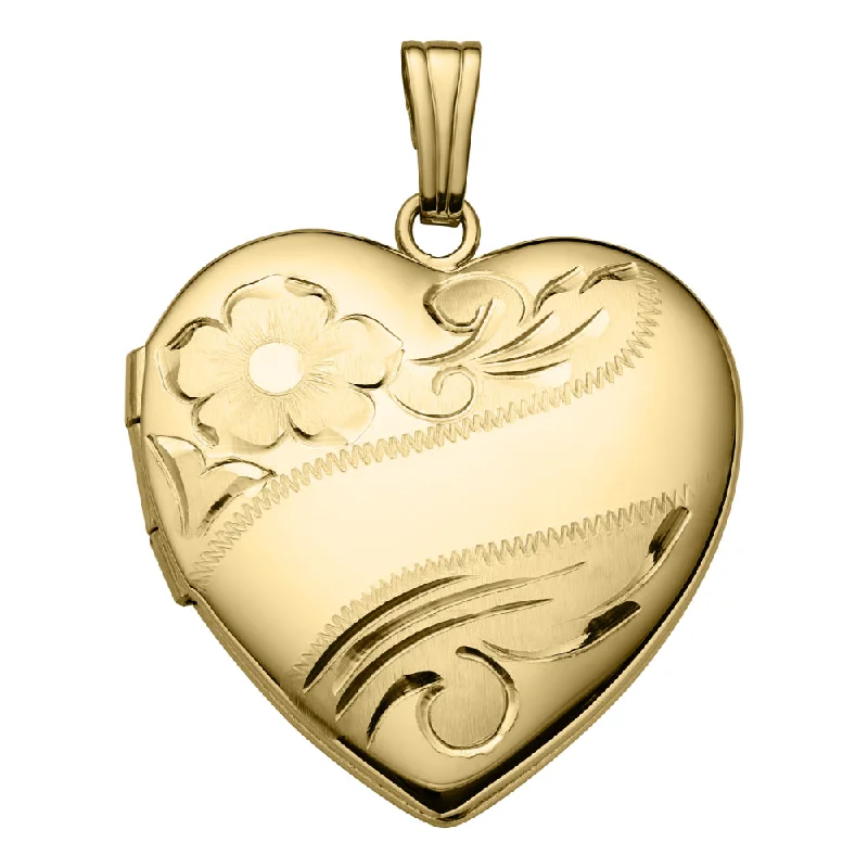 Best necklaces and pendants with butterfly pendants for a delicate, light style-14k Engraved Heart Locket with 20" Chain