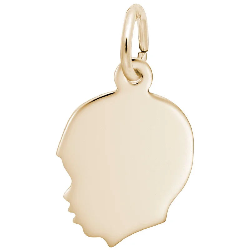 Stunning necklaces and pendants with birthstone pendants for a personal touch-14k Flat Boy's Head Charm