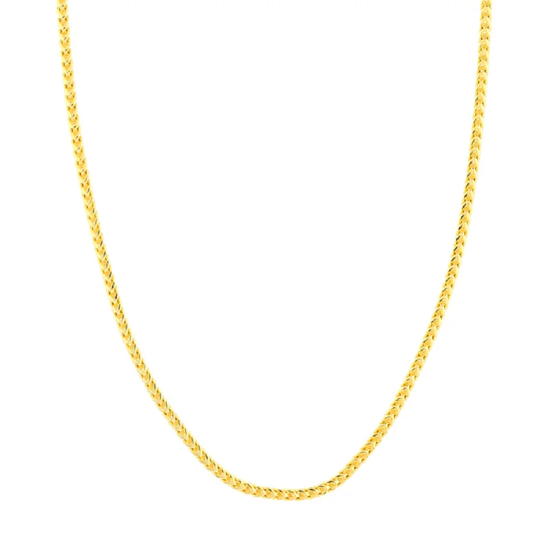 Beautiful necklaces and pendants with natural stones for an earthy, organic vibe-14k Gold 3mm Round Franco Chain