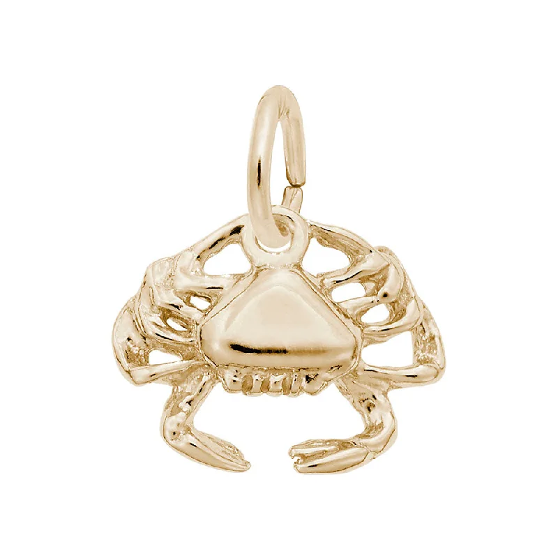 Necklaces and pendants with diamond pendants for a luxurious sparkling effect-14k Gold Crab Accent Charm