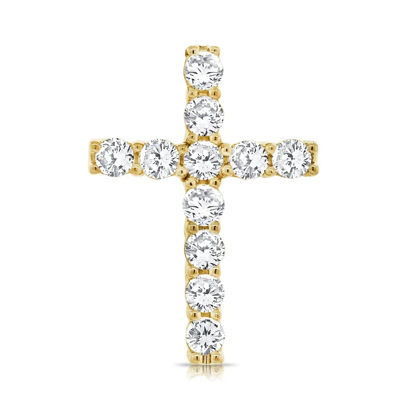 Best necklaces and pendants with seashell designs for a tropical, beachy vibe-Classic Essentials 14K Gold Diamond Cross