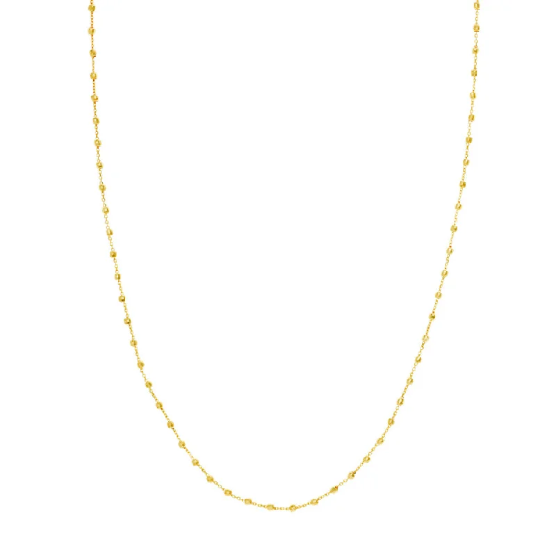 Stunning necklaces and pendants with birthstone pendants for a personal touch-14k Gold Diamond-Cut Beads Station Necklace