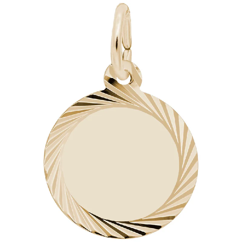 Necklaces and pendants with leaf-shaped designs for an earthy, organic feel-14k Gold Extra Small Diamond-Cut Disc Charm