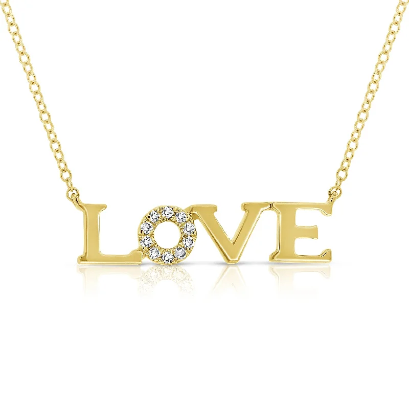 Best necklaces and pendants for everyday wear with minimalist designs-14K Gold Love Necklace with 0.06ct Diamonds