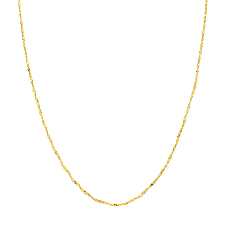 Necklaces and pendants with engraved messages for a deeply personal, sentimental gift-14k Gold Singapore Chain 1.4mm 18"