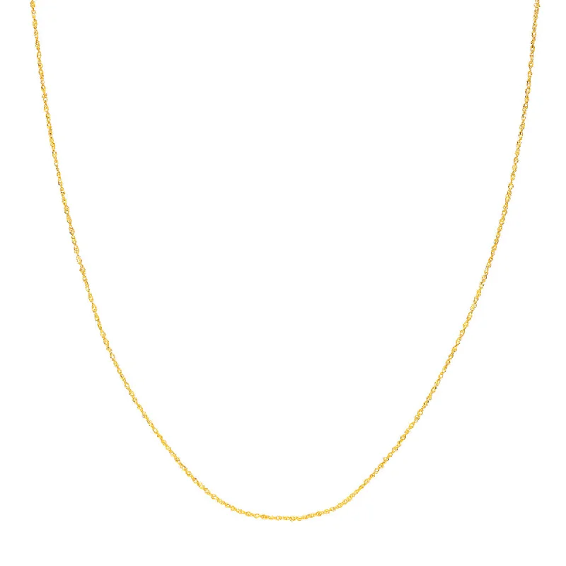 Necklaces and pendants with diamond pendants for a luxurious sparkling effect-14k Gold Singapore Sparkle Chain