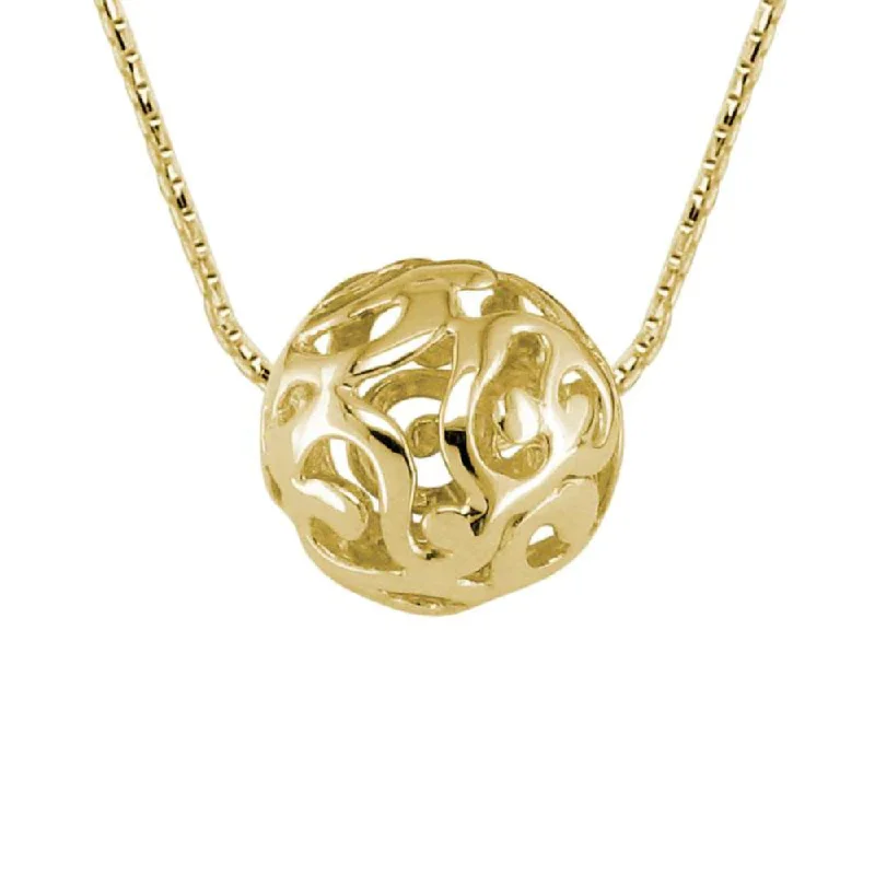 Trendy necklaces and pendants with geometric shapes for a modern aesthetic-14Y Gold Sphere Pendant Necklace 18"