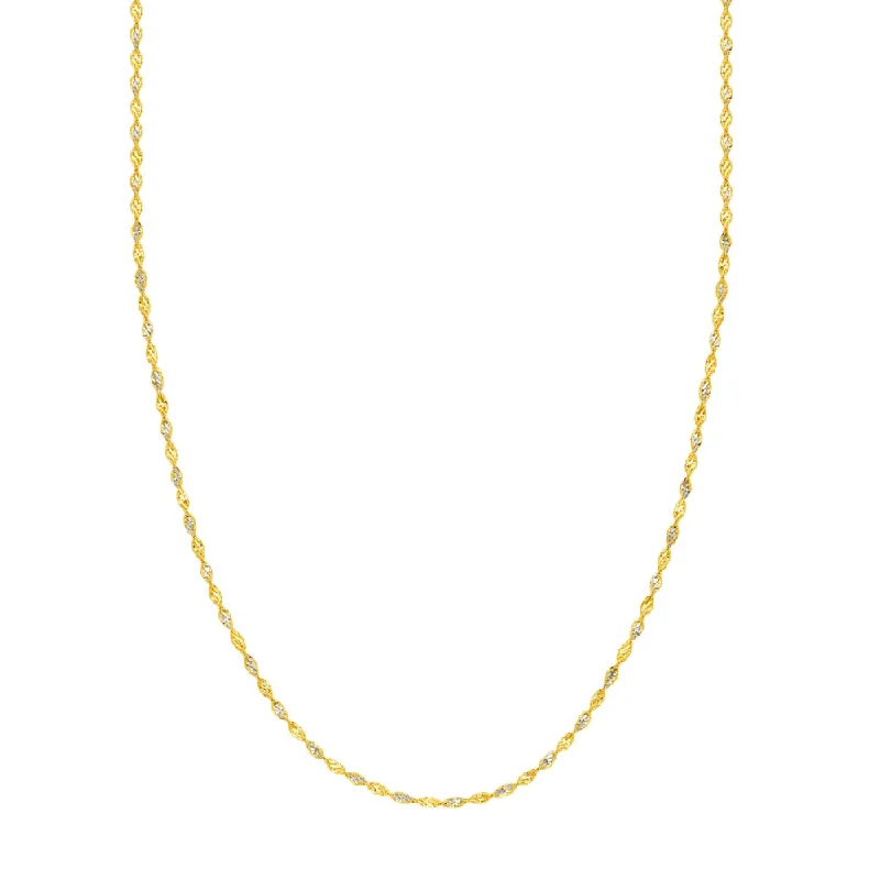 Stunning necklaces and pendants with sapphire gemstones for a luxurious blue hue-14k Gold Two-Tone Diamond-Cut Chain