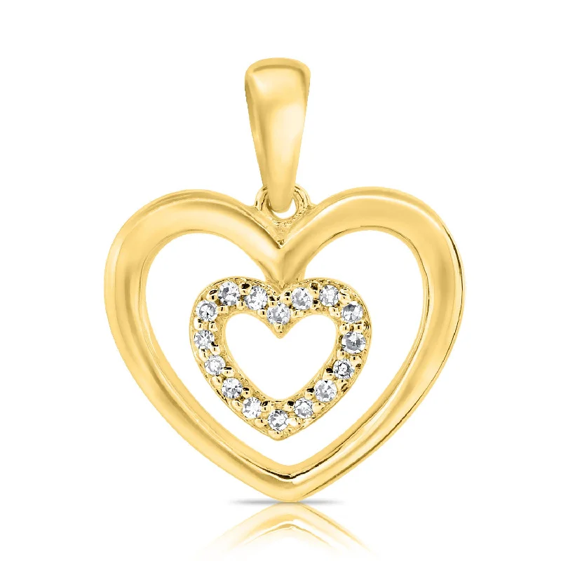 Best necklaces and pendants with personalized coordinates for a special keepsake-14K Hearts & Love Pendant