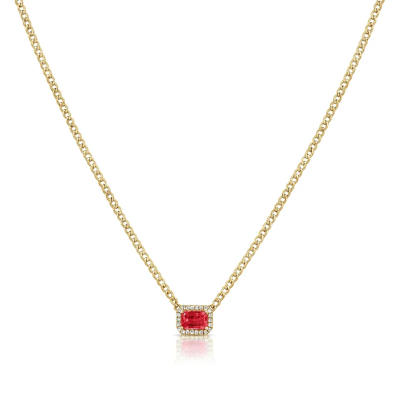 Necklaces and pendants with abstract shapes for a modern, creative appearance-14K Ruby Designer Links Necklace