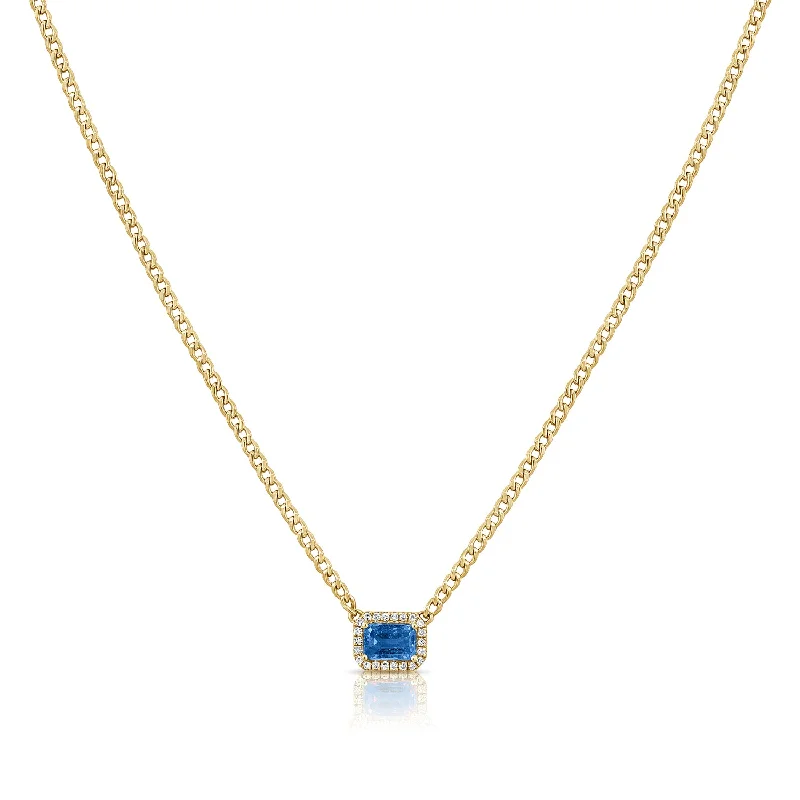 Beautiful necklaces and pendants with natural stones for an earthy, organic vibe-14K Sapphire Designer Links Necklace