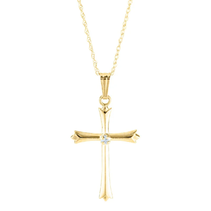 Elegant necklaces and pendants with infinity symbols for timeless designs-14k Yellow Gold Cross Pendant Necklace