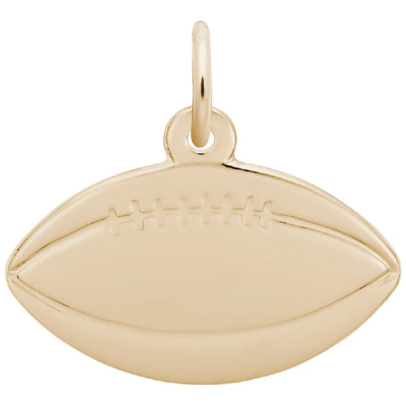 Unique necklaces and pendants with custom birthstone arrangements for personalization-14K Yellow Gold Flat Football Charm