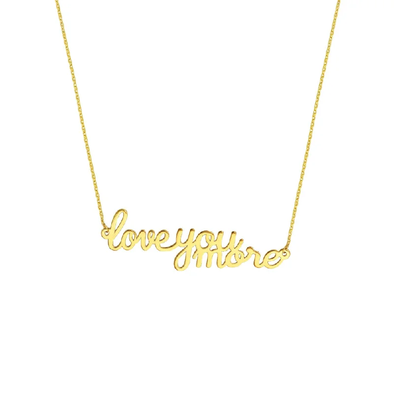 Beautiful necklaces and pendants with diamond-encrusted designs for maximum sparkle-14k Yellow Gold 'I Love You More' Pendant Necklace