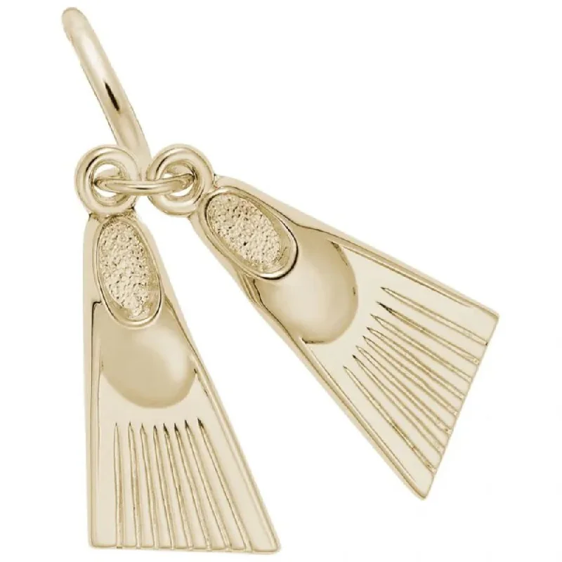 Best necklaces and pendants with sterling silver for an affordable yet stylish choice-14k Yellow Gold Swim Fins Charm