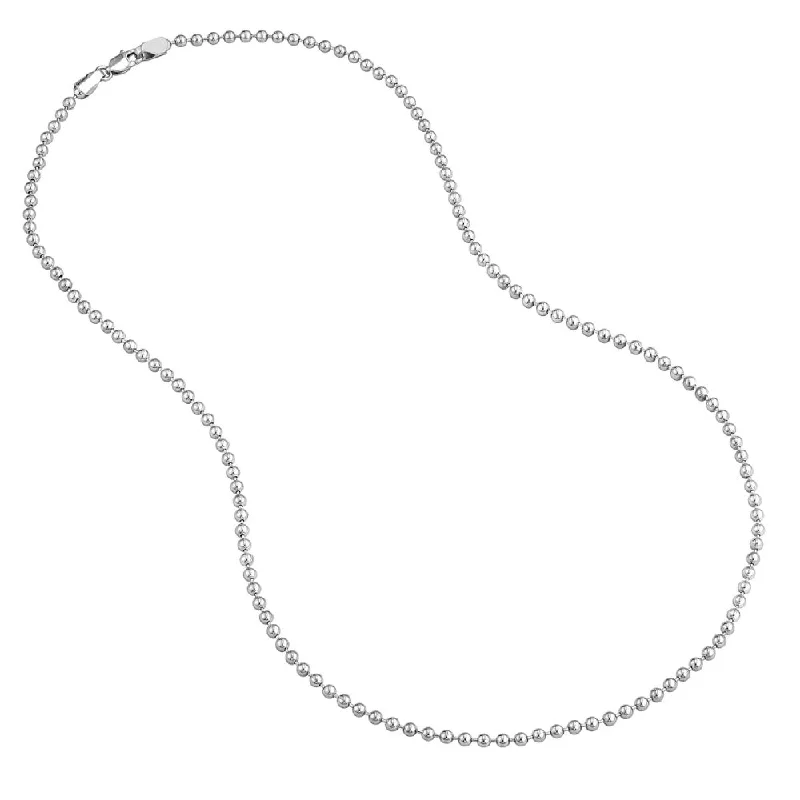 Best necklaces and pendants with cubic zirconia for a budget-friendly dazzling effect-14W BEAD CHAIN 2.5MM 18" END C