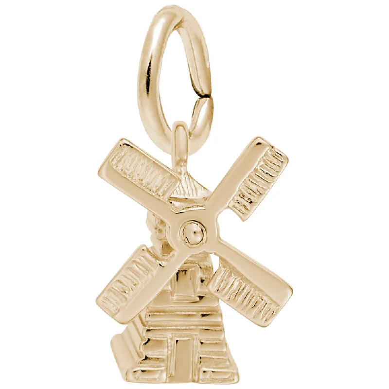 Beautiful necklaces and pendants with layered chains for a fashionable, chic look-14Y Windmill Charm