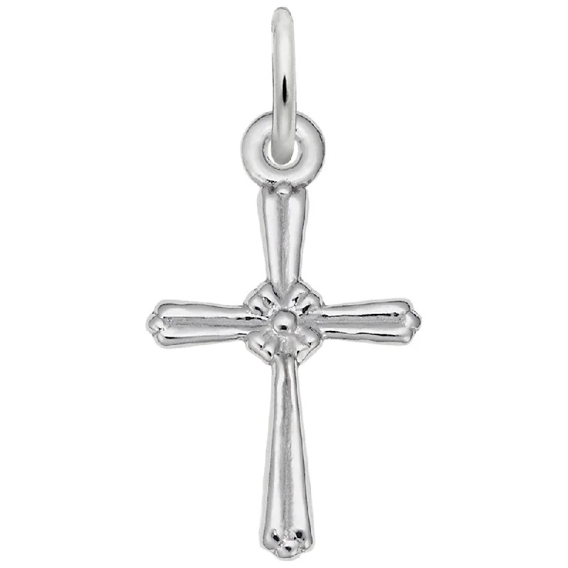 Best necklaces and pendants with matching rings for a coordinated jewelry set-Sterling Silver Cross Accent Charm