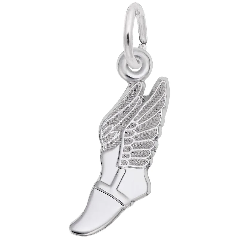 Necklaces and pendants with matching rings for a coordinated set of jewelry-Sterling Silver Winged Shoe Charm