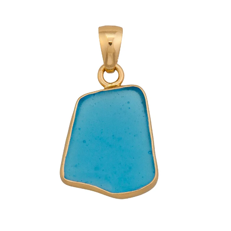 Personalized necklaces and pendants with name engravings for a custom touch-Alchemia Aqua Recycled Glass Pendant