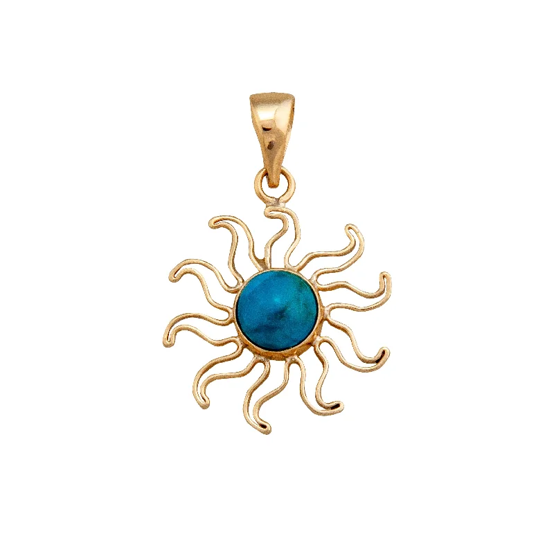 Stunning necklaces and pendants with sapphire gemstones for a luxurious blue hue-Alchemia Chrysocolla Sun Pendant