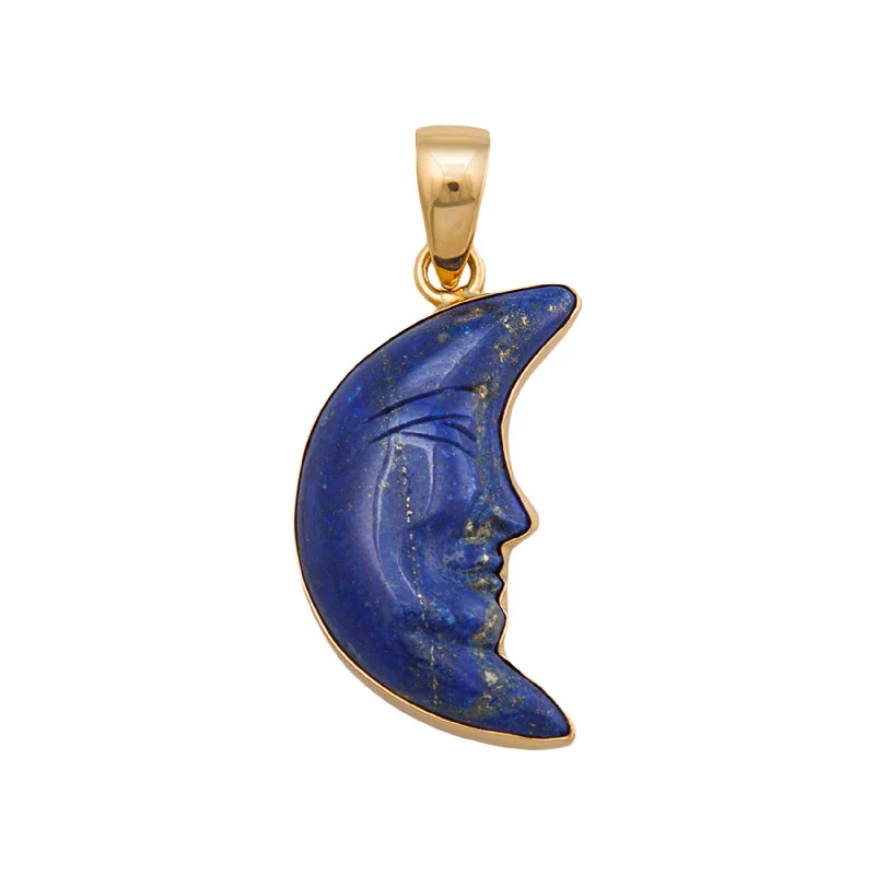 Unique necklaces and pendants with vintage-inspired designs for timeless appeal-Alchemia Lapis Lazuli Crescent Moon Pendant