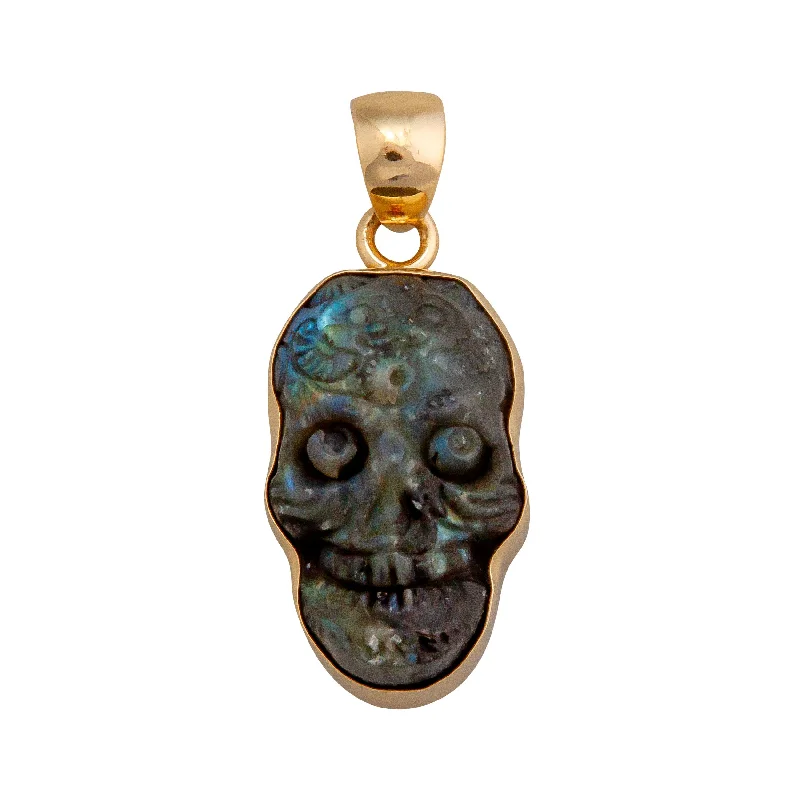 Best necklaces and pendants with art deco elements for a vintage, glamorous design-Alchemia Labradorite Sugar Skull Pendant