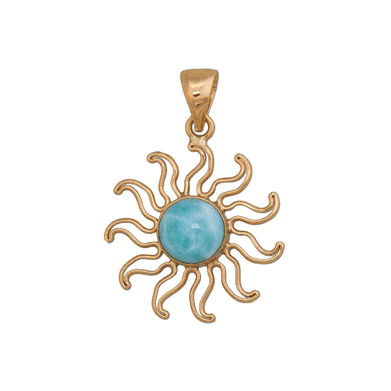 Necklaces and pendants with enamel accents for a colorful, eye-catching appearance-Alchemia Larimar Sun Pendant