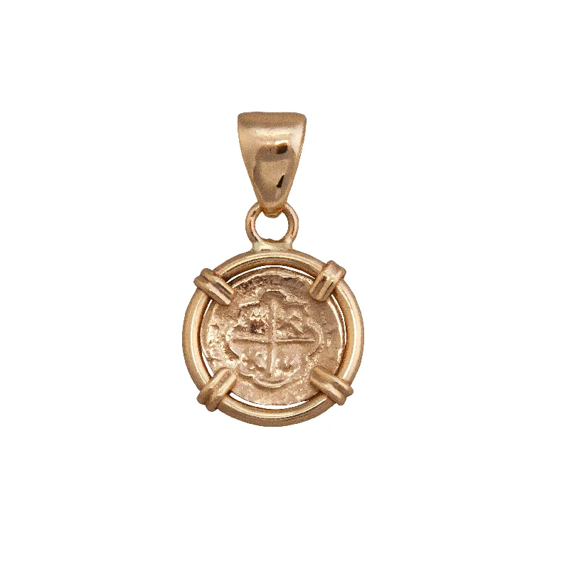 Beautiful necklaces and pendants with diamond-encrusted designs for maximum sparkle-Alchemia Replica Spanish Coin Reversible Prong Pendant