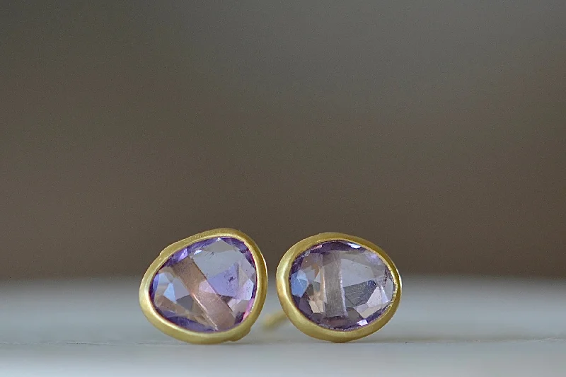 Necklaces and pendants with custom engravings for a personal, meaningful gift-Amethyst Classic Studs