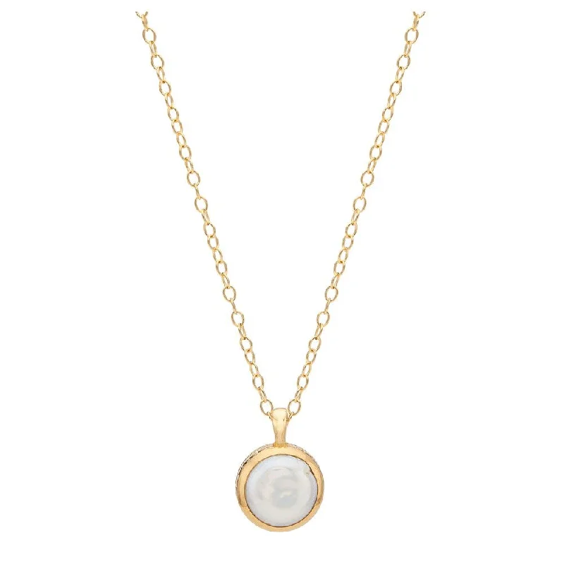 Necklaces and pendants with geometric pendants for a clean, contemporary design-Anna Beck Pearl and Twisted Small Coin Pearl Pendant Necklace