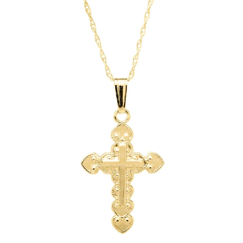 Unique necklaces and pendants with gemstones for a colorful and vibrant statement-Children's 14k Gold Cross Pendant