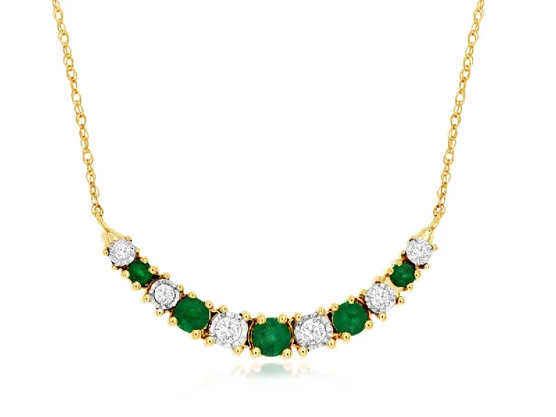 Beautiful necklaces and pendants with butterfly motifs for a whimsical style-Diamond & Emerald Necklace