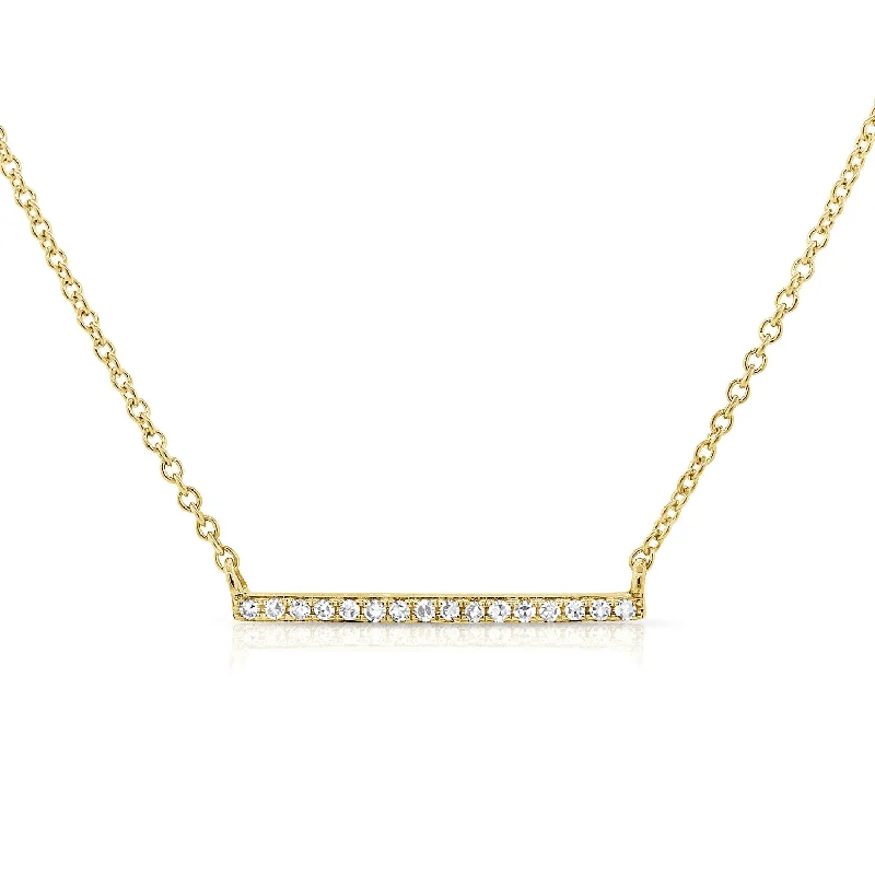 Best necklaces and pendants with butterfly pendants for a delicate, light style-Diamond Bar Pendant Necklace in 14K Gold