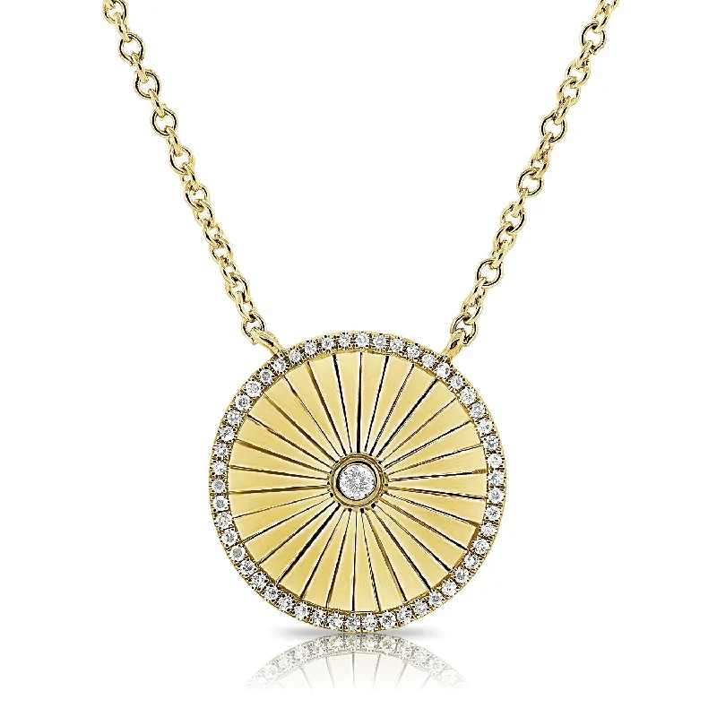 Simple necklaces and pendants with tiny charms for a delicate and casual vibe-14kt Yellow Gold & Diamond Geometric Starburst Pendant