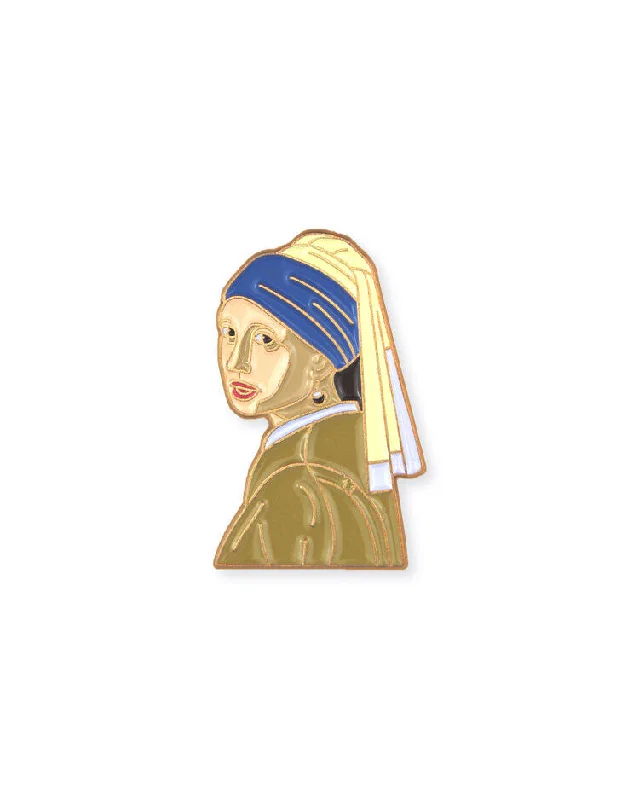 Best necklaces and pendants with butterfly pendants for a delicate, light style-Girl with a Pearl Earring Enamel Pin