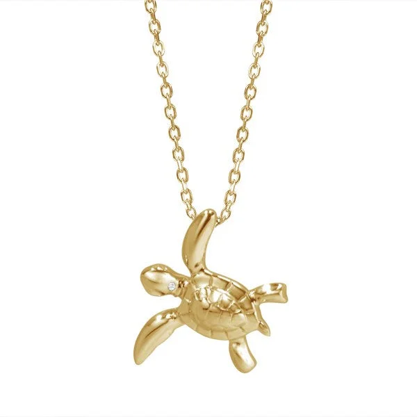 Elegant necklaces and pendants with gold chains for a chic, timeless appearance-Small Turtle Necklace