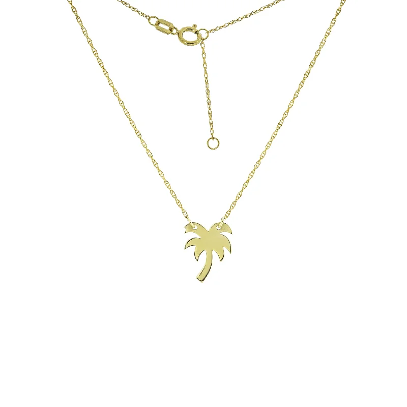 Necklaces and pendants with ocean-inspired designs for a refreshing, beachy feel-Mini Palm Tree Adjustable Necklace