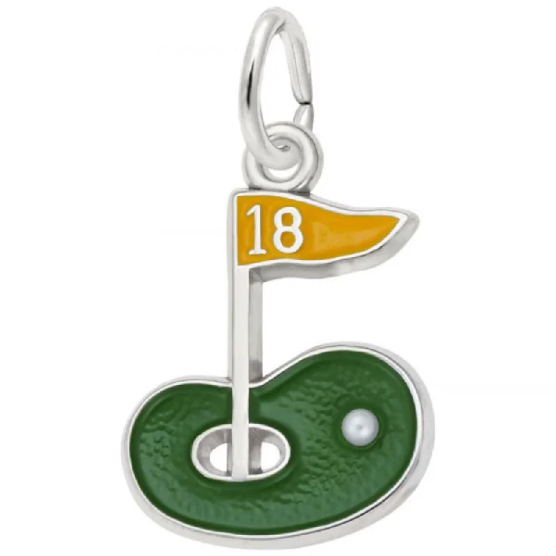 Best necklaces and pendants with minimalist pendants for a sleek, understated look-Silver Golf Green Charm