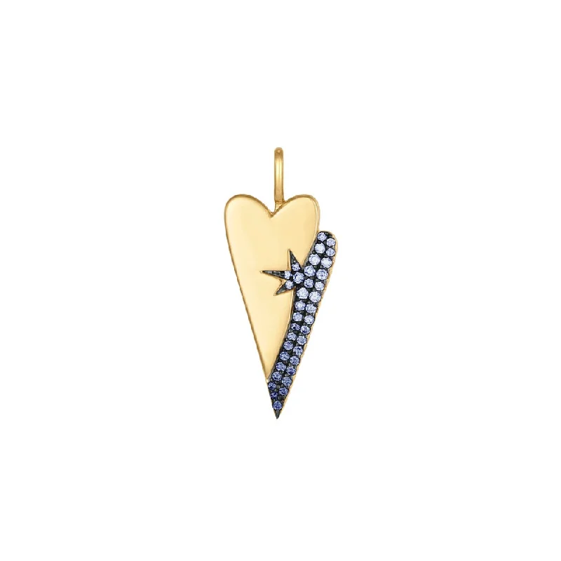 Best necklaces and pendants with layered designs for a chic, stacked look-Sterling Silver & 14K Yellow Gold Plated Cubic Zirconia Heart Charm by Ania Haie