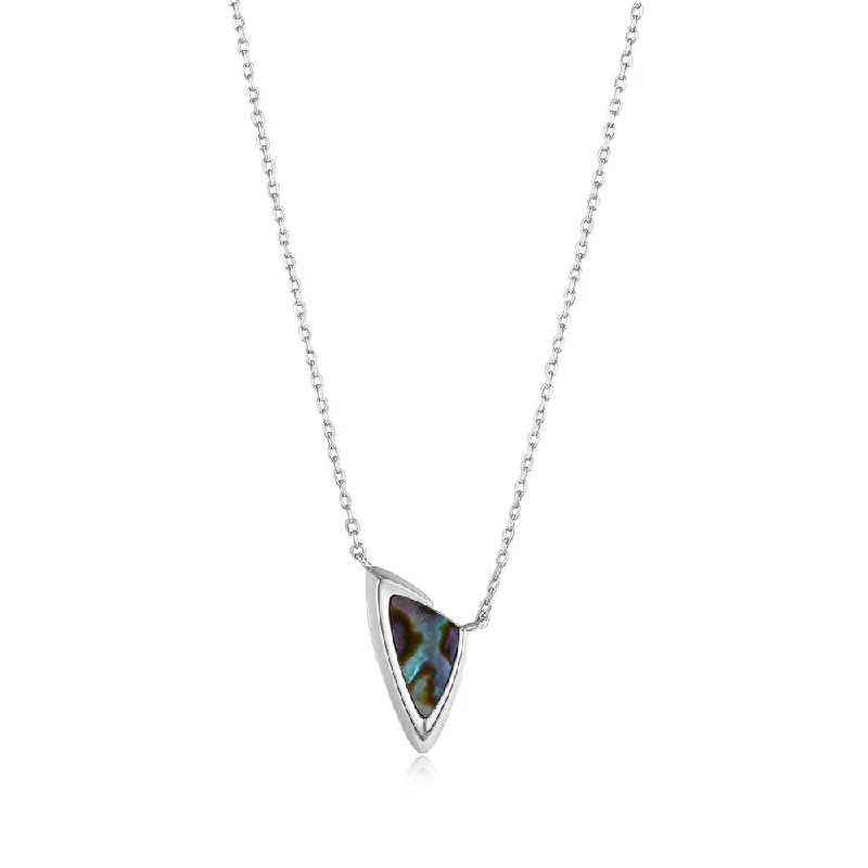 Best necklaces and pendants with intricate filigree for vintage-inspired elegance-Sterling Silver Abalone Arrow Necklace by Ania Haie