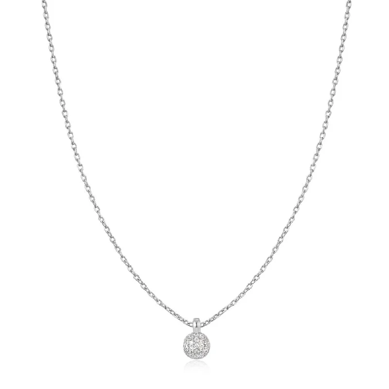 Elegant necklaces and pendants with gold chains for a chic, timeless appearance-Sterling Silver Cubic Zirconia Cluster Sphere Necklace by Ania Haie