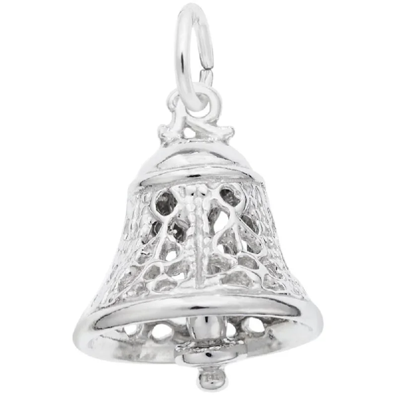 Necklaces and pendants with infinity love symbols for an eternal, romantic gesture-Sterling Silver Filigree Bell Charm