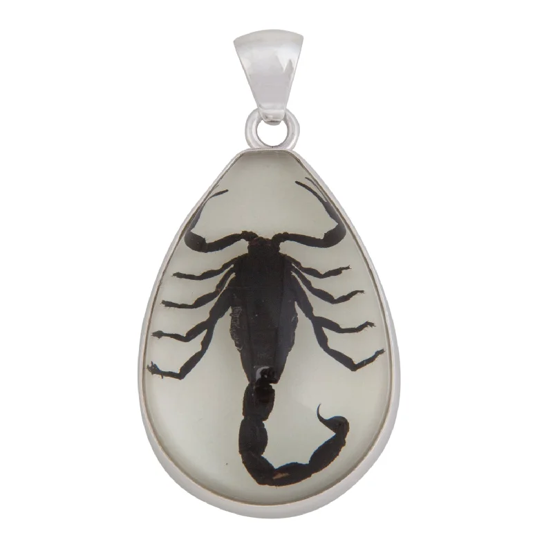 Best necklaces and pendants with oval pendants for a classic, elegant shape-Sterling Silver Glow in the Dark Scorpion Pendant