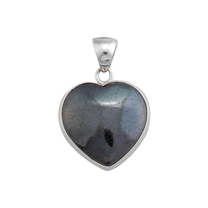 Stylish necklaces and pendants with diamonds for a glamorous and elegant look-Sterling Silver Hematite Heart Pendant