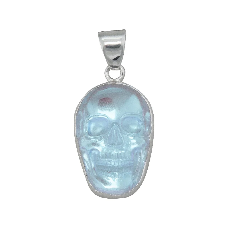 Best necklaces and pendants with turquoise stones for a vibrant boho-chic look-Sterling Silver Luminite Skull Pendant