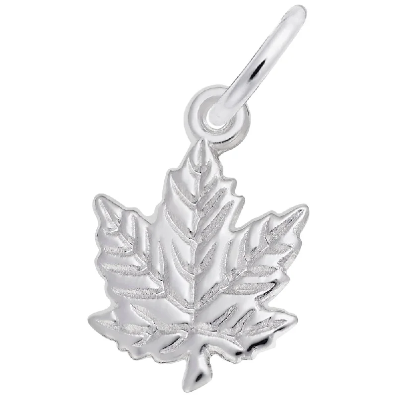 Beautiful necklaces and pendants with tree branch motifs for a nature-inspired design-Sterling Silver Maple Leaf Charm