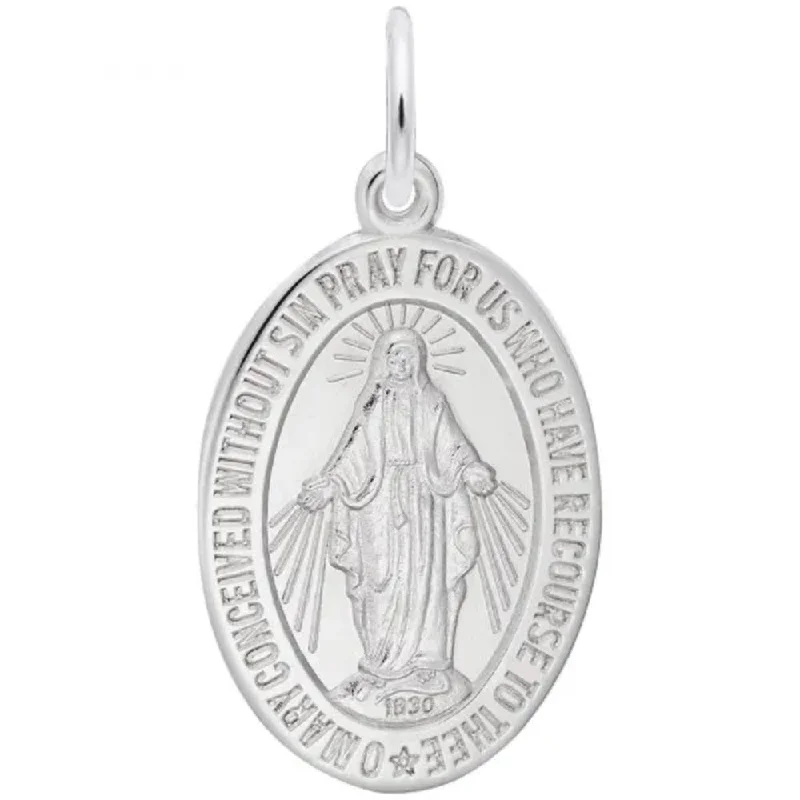 Beautiful necklaces and pendants with gemstone teardrops for an elegant effect-Sterling Silver Miraculous Medal Charm