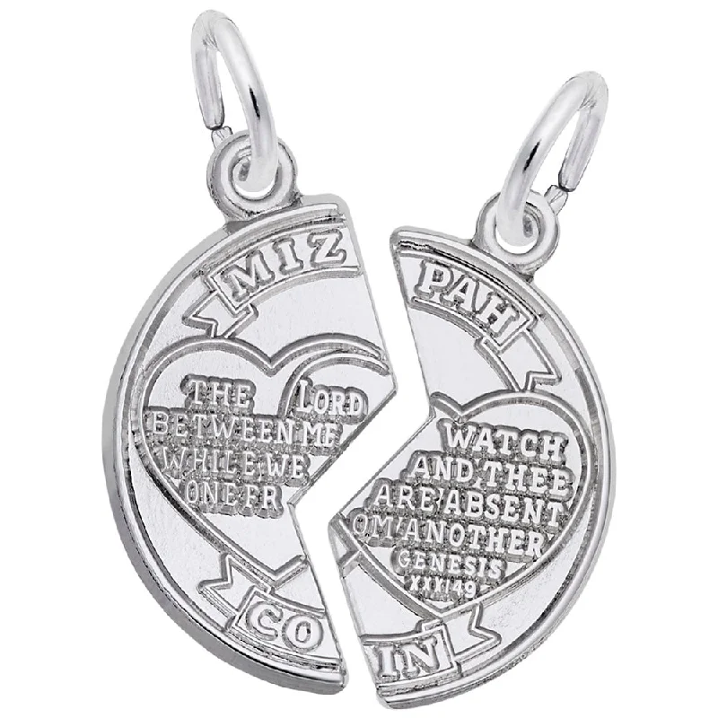 Necklaces and pendants with love knot designs for a romantic, meaningful symbol-Sterling Silver Mitzpah Charm