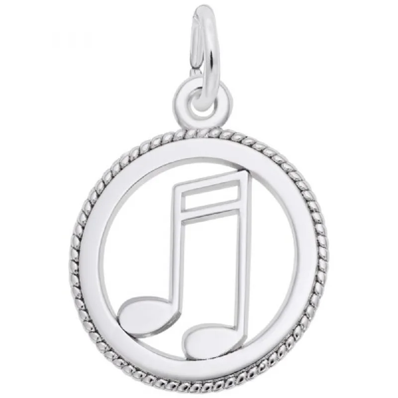 Unique necklaces and pendants with artistic shapes for a creative, one-of-a-kind design-Sterling Silver Musical Note Charm